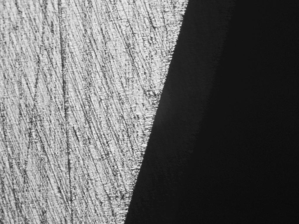 Magnacut - 1 micron freshly sharpened edge. Focus on edge uniformity and less on the wide polished flat area. 